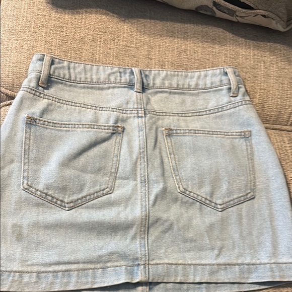 Forever 21 Blue Tan Mini Skirt Casual - Picture 2 of 3